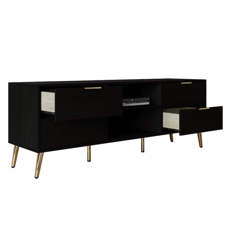 CraftPorch Elegance TV Stand Console with 2 Bookcase Living Room Set