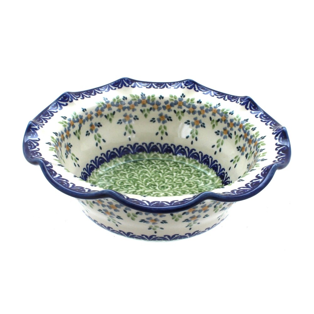 Blue Rose Polish Pottery M120 Manufaktura Small Scallop Serving Dish