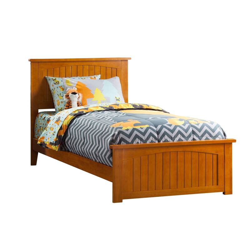 Traditional Bed Frame with Footboard - HomeStock Haven White Finish - Sleigh Style Platform Bed