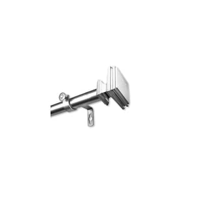 1 Inch Adjustable Curtain Rod - 160 to 240 Inch - Satin Nickel Finish - Single Rod for Windows & Showers - M