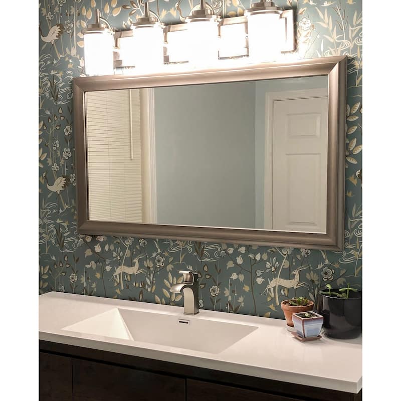 Frame My Mirror Nickel Framed Wall Mirror, Woodford Design
