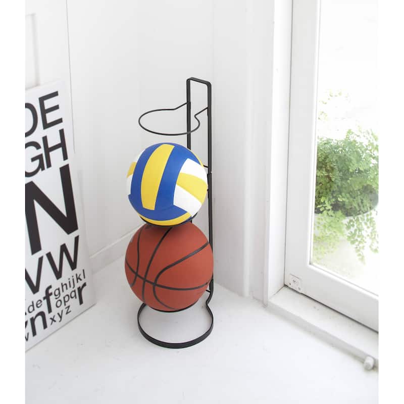 Yamazaki Home Sports Ball Stand, Steel, Holds 6.6 lbs - L 10.04 x W 8.07 x H 25.59 inches