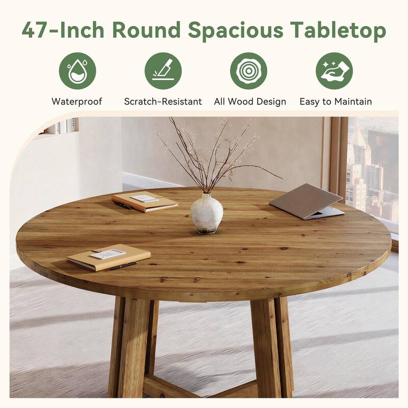 47-Inch Solid Wood Conference Table for 4-6