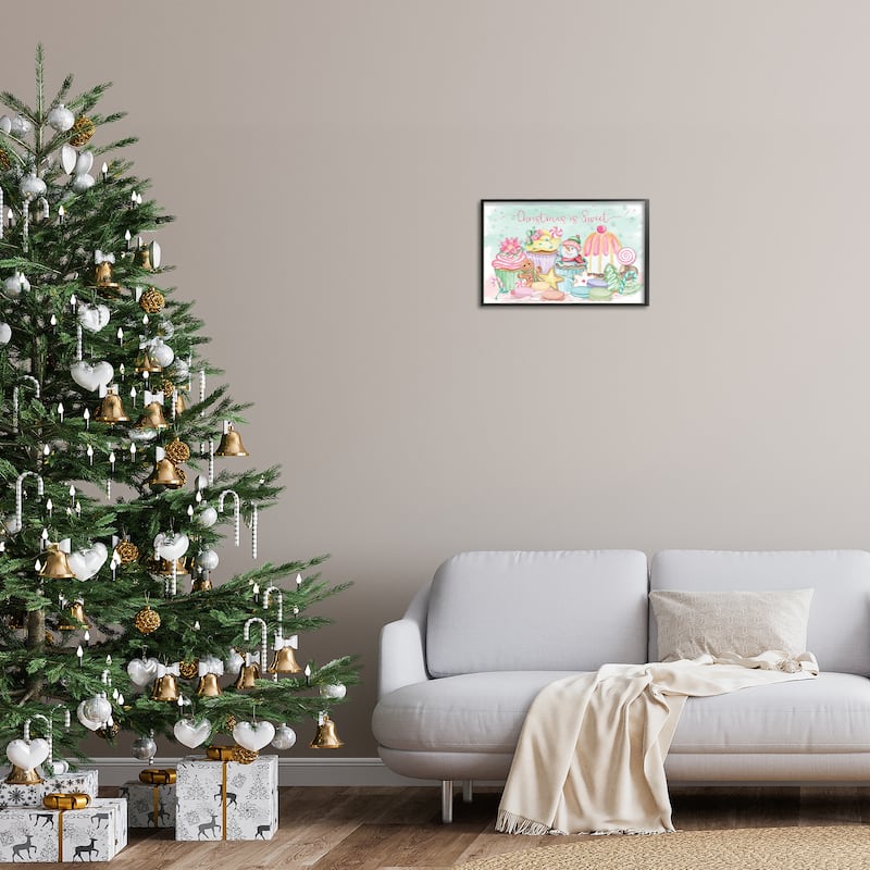 Stupell Christmas Is Sweet Festive Desserts Framed Giclee Art Design By Mollie B.