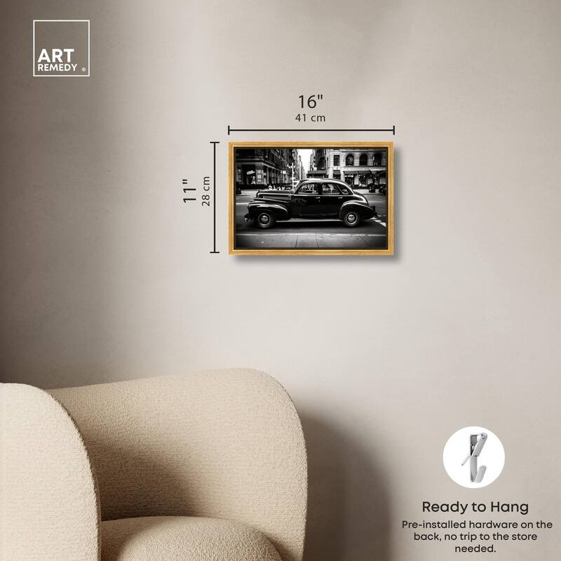 Vintage Car in New York Canvas by Art Remedy