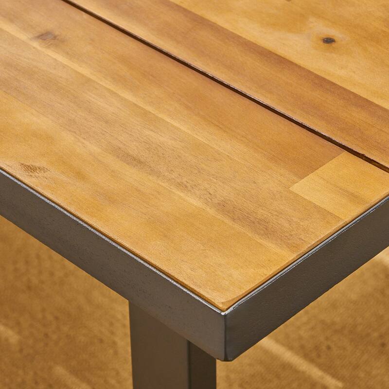 Castano Outdoor Acacia Wood 7 Piece Dining Set with Mesh Seats by Christopher Knight Home