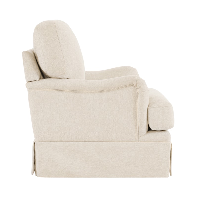 LUE BONA Deep Seat Single Sofa Fabric Swivel Armchair, Single-Seater Living Room Accent Chair