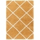 preview thumbnail 75 of 161, SAFAVIEH Hudson Shag Estella Diamond Trellis 2-inch Thick Rug 4' x 6' - Gold/Ivory