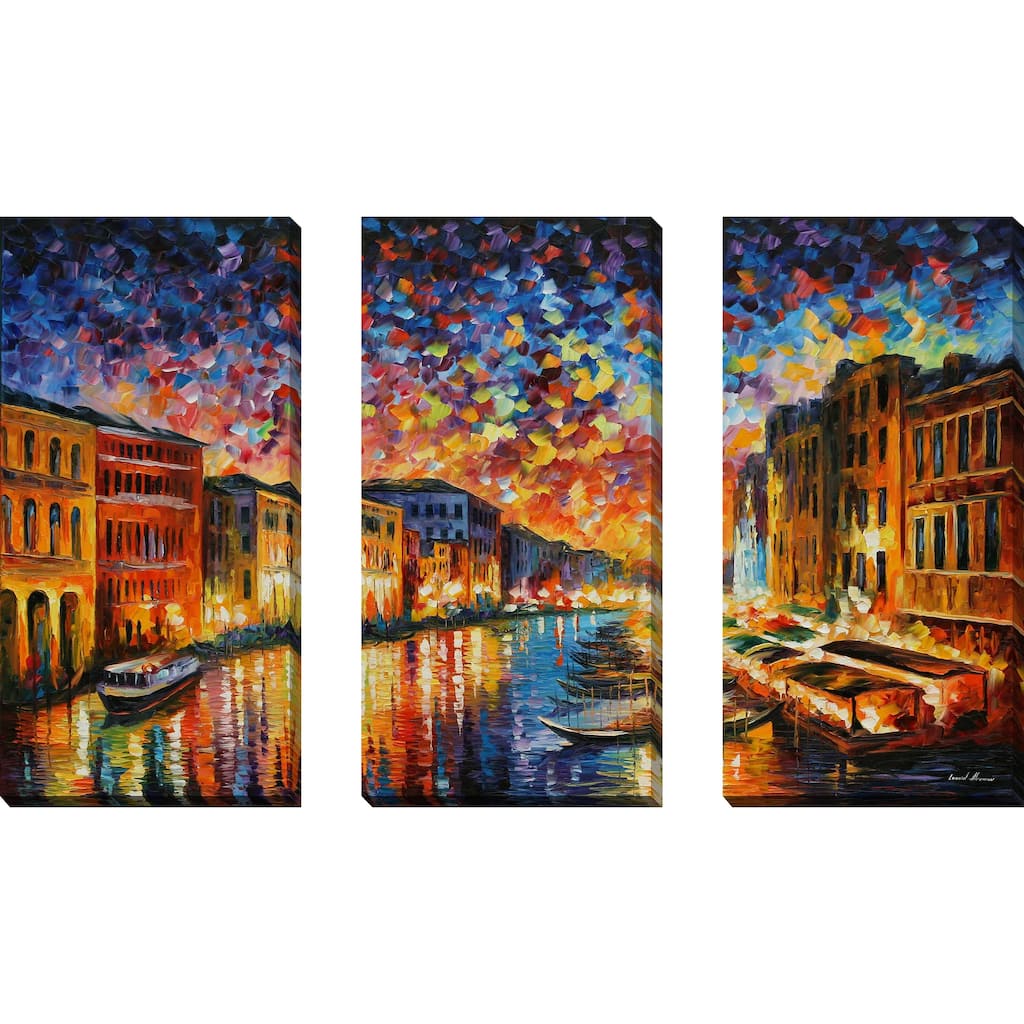 "Venice Grand Canal" by Leonid Afremov 3 Piece Set on Canvas