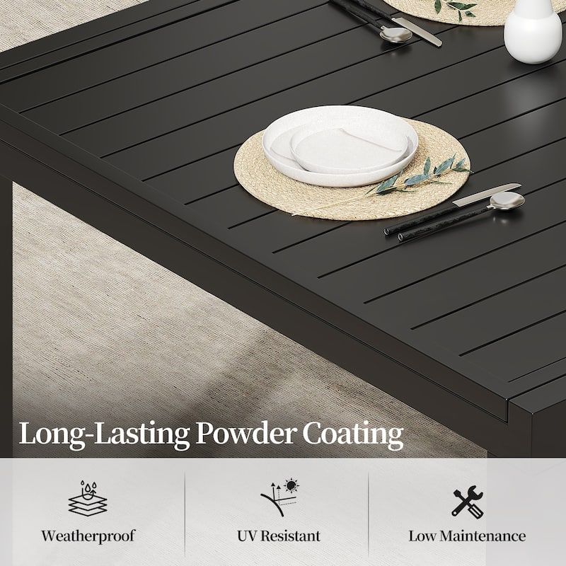 7/9/11-Piece Outdoor Dining Set with Aluminum Rectangular Extendable Patio Table and 6/8/10 Textilene Patio Chairs