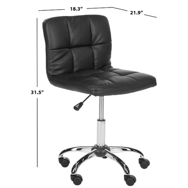 dimension image slide 1 of 2, SAFAVIEH Brunner Black Desk Chair - 18.3" x 21.9" x 31.5"