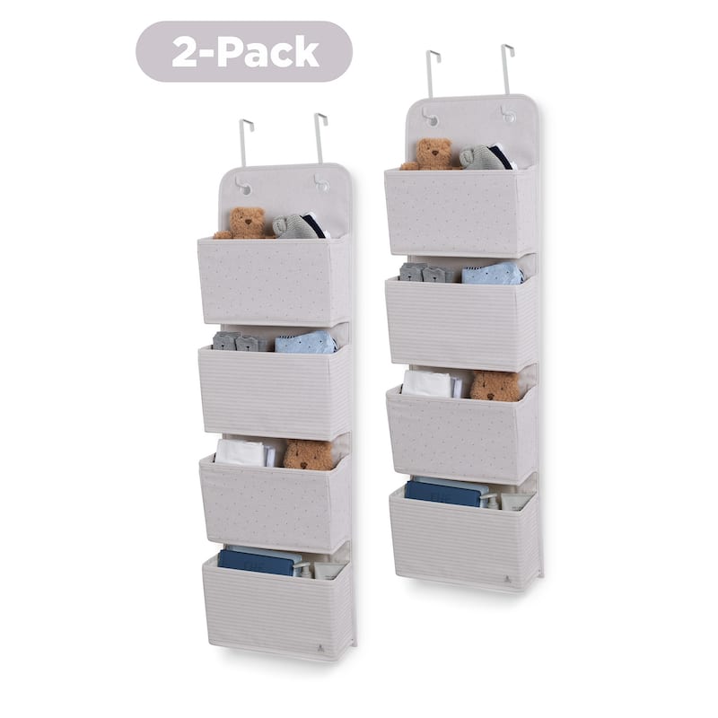 2-Pack Over the Door Storage Organizer with 4 Pockets