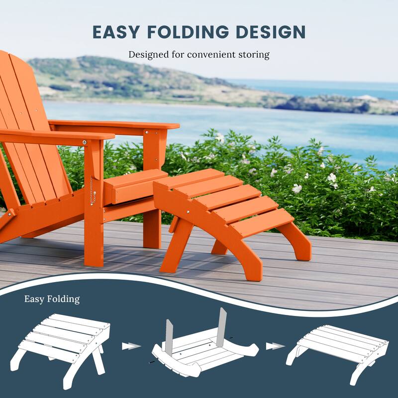 Polytrends Altura Outdoor Adirondack Folding Ottoman