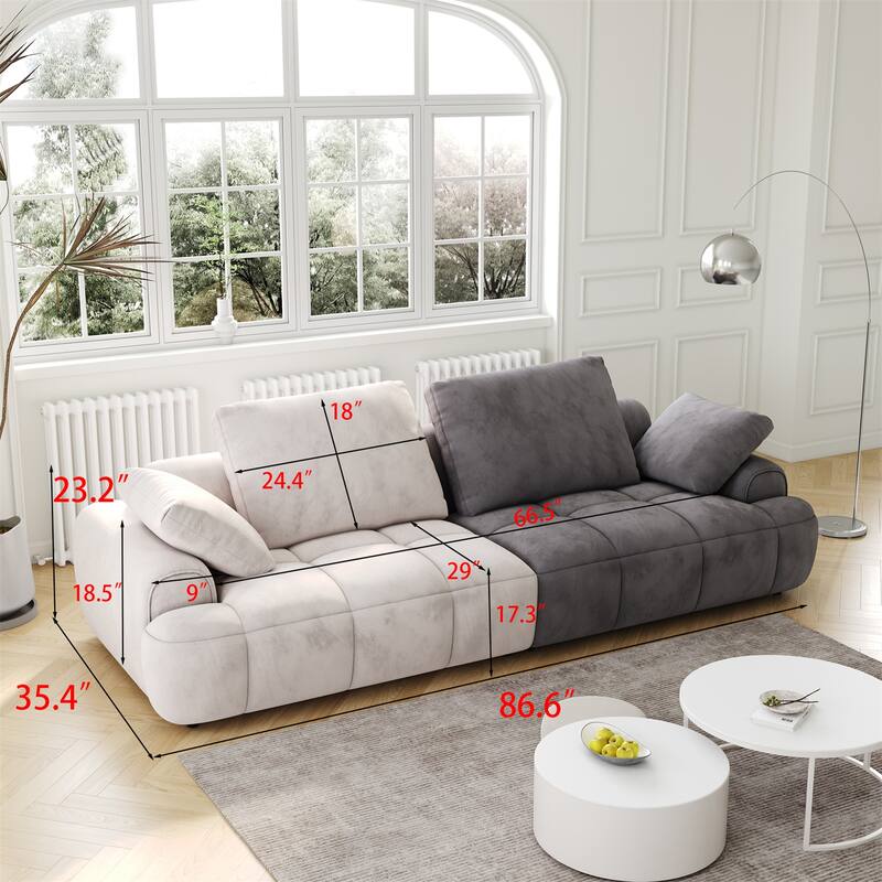 86.6" Modern Upholstered Large Two Seat Sofa
