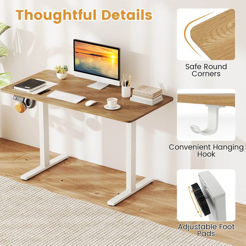 Costway 48” x 24” Electric Standing Desk with LED Display 2 Memory