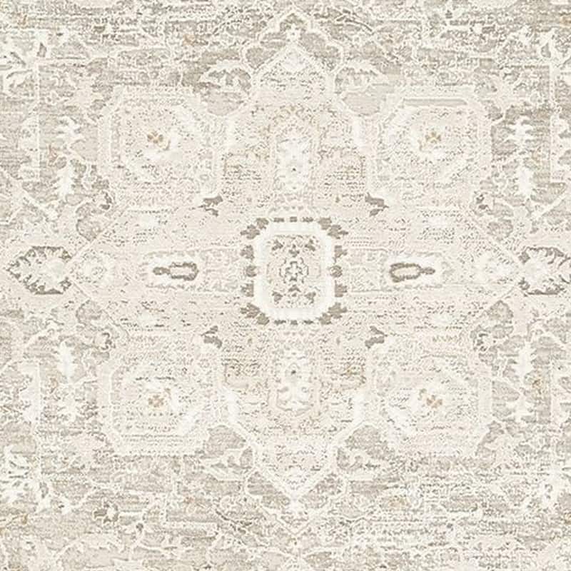 Wei 8 x 10 Large Area Rug, Persian Inspired Medallion Motif, Ivory Beige - 8 x 10