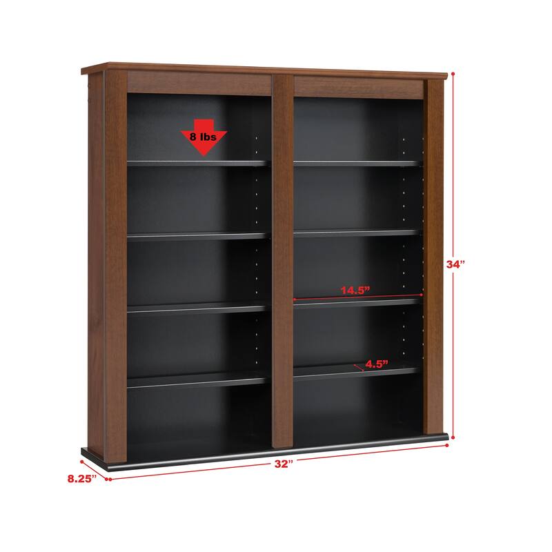 Double Floating Wall Storage - 32" W x 34" H x 8.25" D