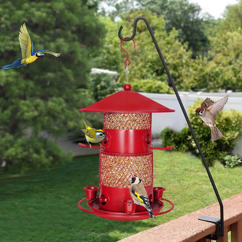 Javlergo Hanging Wild Bird Feeders for Outdoors, Squirrel Proof, Large Capacity Outside Bird Feeder