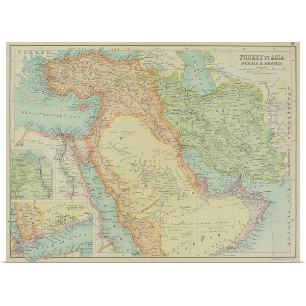 "Antique map of Turkey in Asia, Persia and Arabia" Poster Print