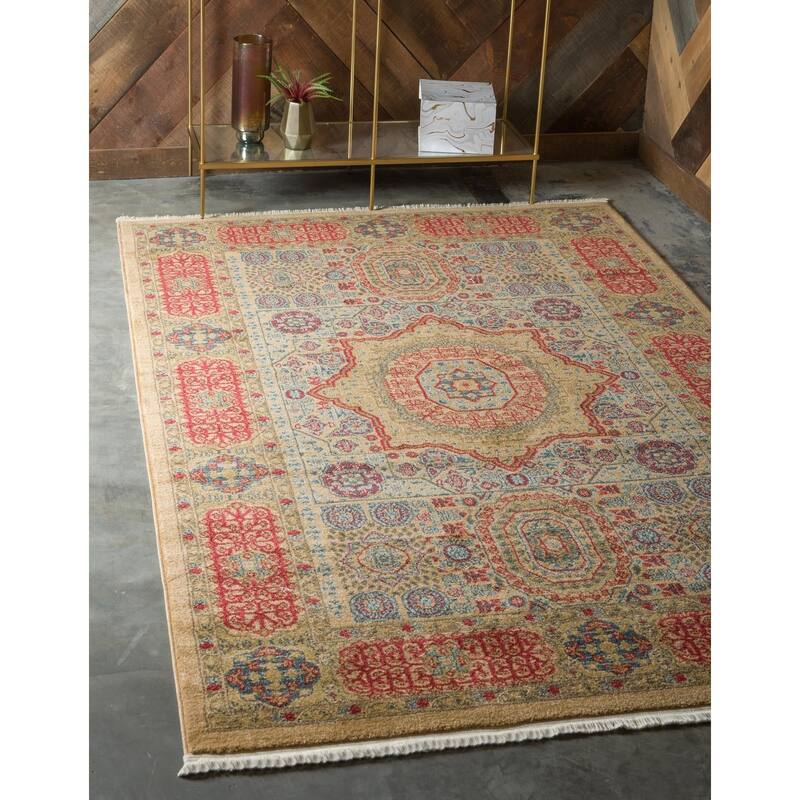 Traditional Cassia Collection Area Rug - Beige - 8'x11'