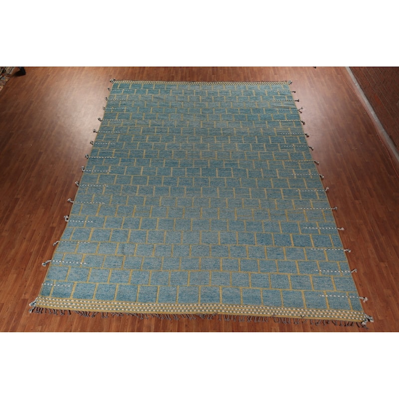 Geometric Modern Moroccan Large Area Rug Handmade Wool Carpet - 11'10"x 16'0"