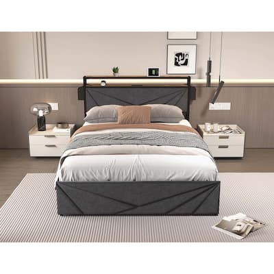 Versatile Bed with Storage and LED Lights for Dreamy Sleep