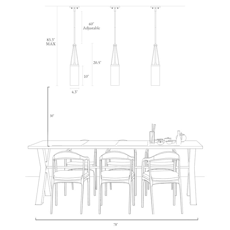 Modern 1-Light Cylinder Gold Pendant Lights Hammered Glass Island Lighting - D 4.3" x H 83.3" Max