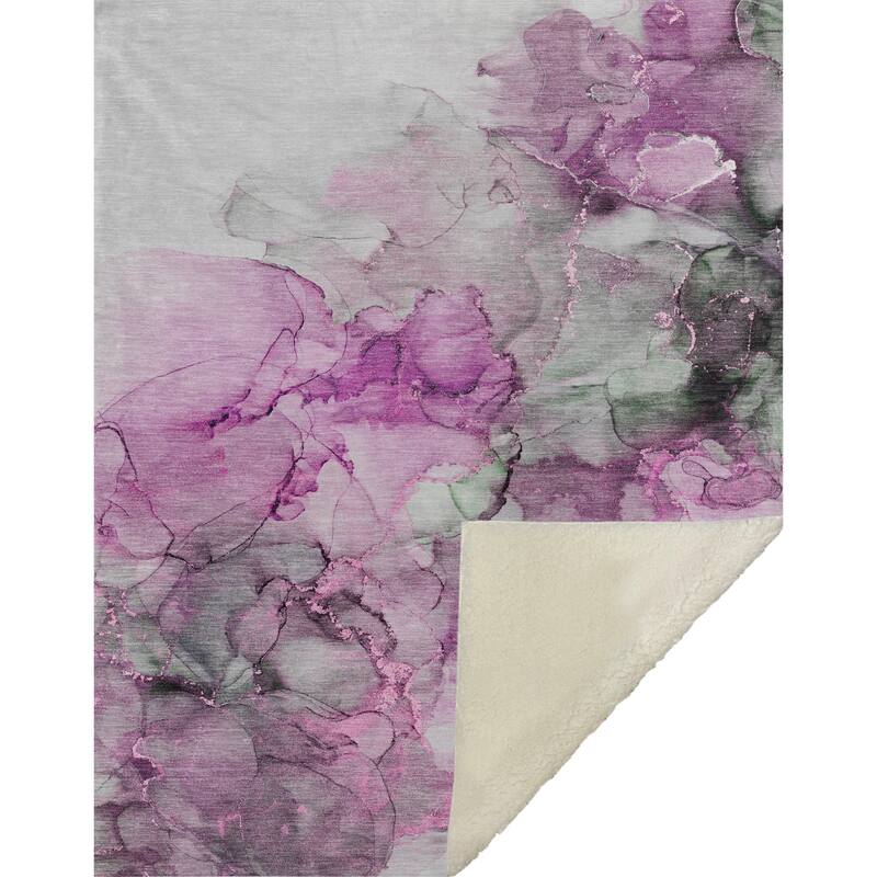 Premium Machine Washable Abstract Contemporary Sherpa Throw Blanket
