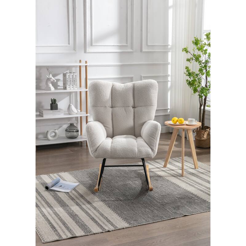 31.5" High Back Buttons Tufted Rocking Chair