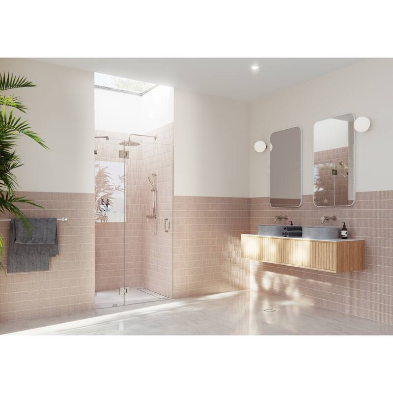 Glass Warehouse 78" x 37.5" Frameless Shower Door - Glass Hinge - Polished Nickel