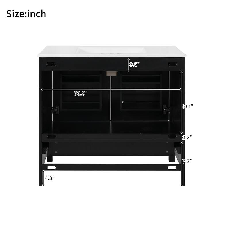 Modern 72 Inch Bathroom Vanity with Sink Combo, Solid Wood Frame, Divided Drawer, Ample Storage, Freestanding Cabinet