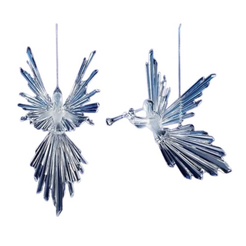 Icy Crystal Flying Angel Christmas Ornaments - 7.5" - Pack of 8
