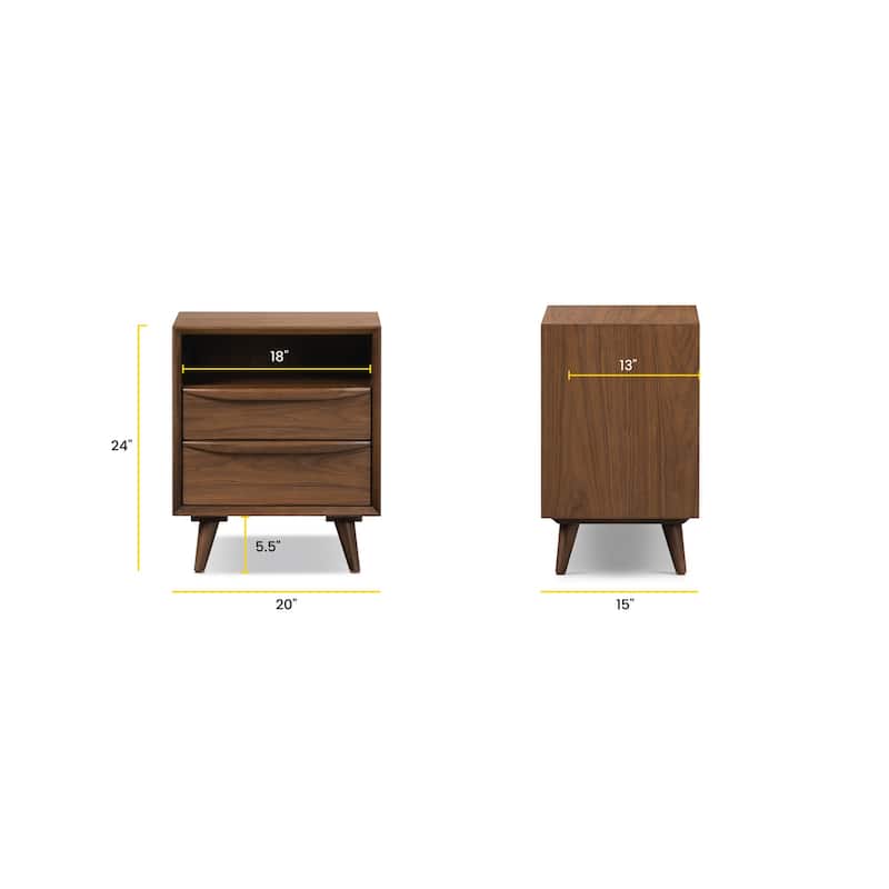 Poly & Bark Cura Nightstand in American Black Walnut