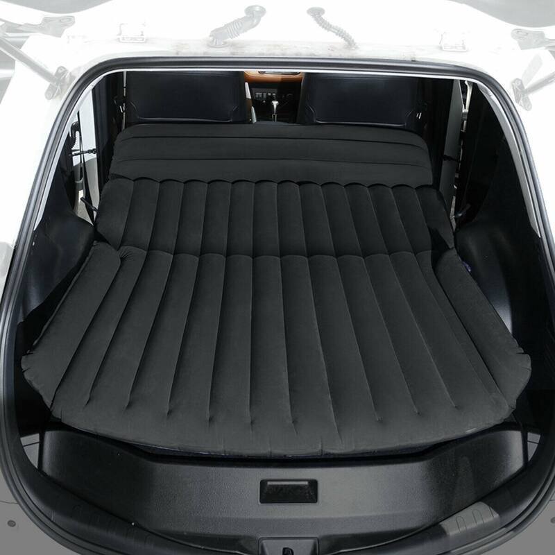 Car Backseat Air Mattress with Independent Airbags and Soft Flocking Cover Travel Camping Bed