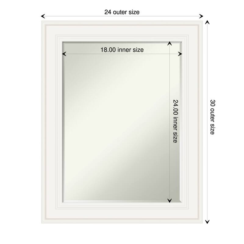 Petite Bevel Wall Mirror - Ridge Black Frame - 24 x 30 in - Ridge White