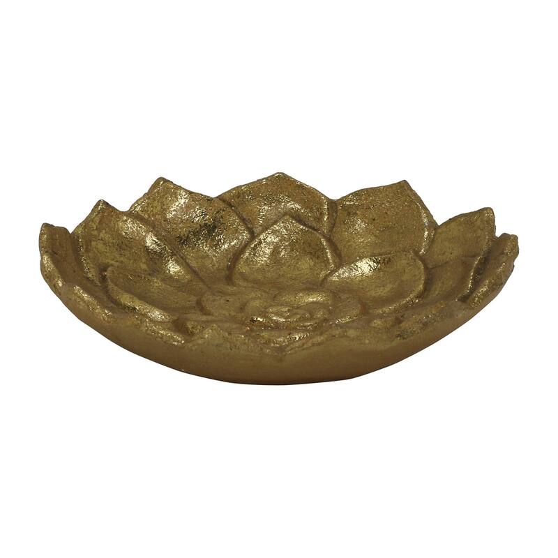 Cheung's Handmade Gold Leaf Cast Iron Lotus Table Decor - Large