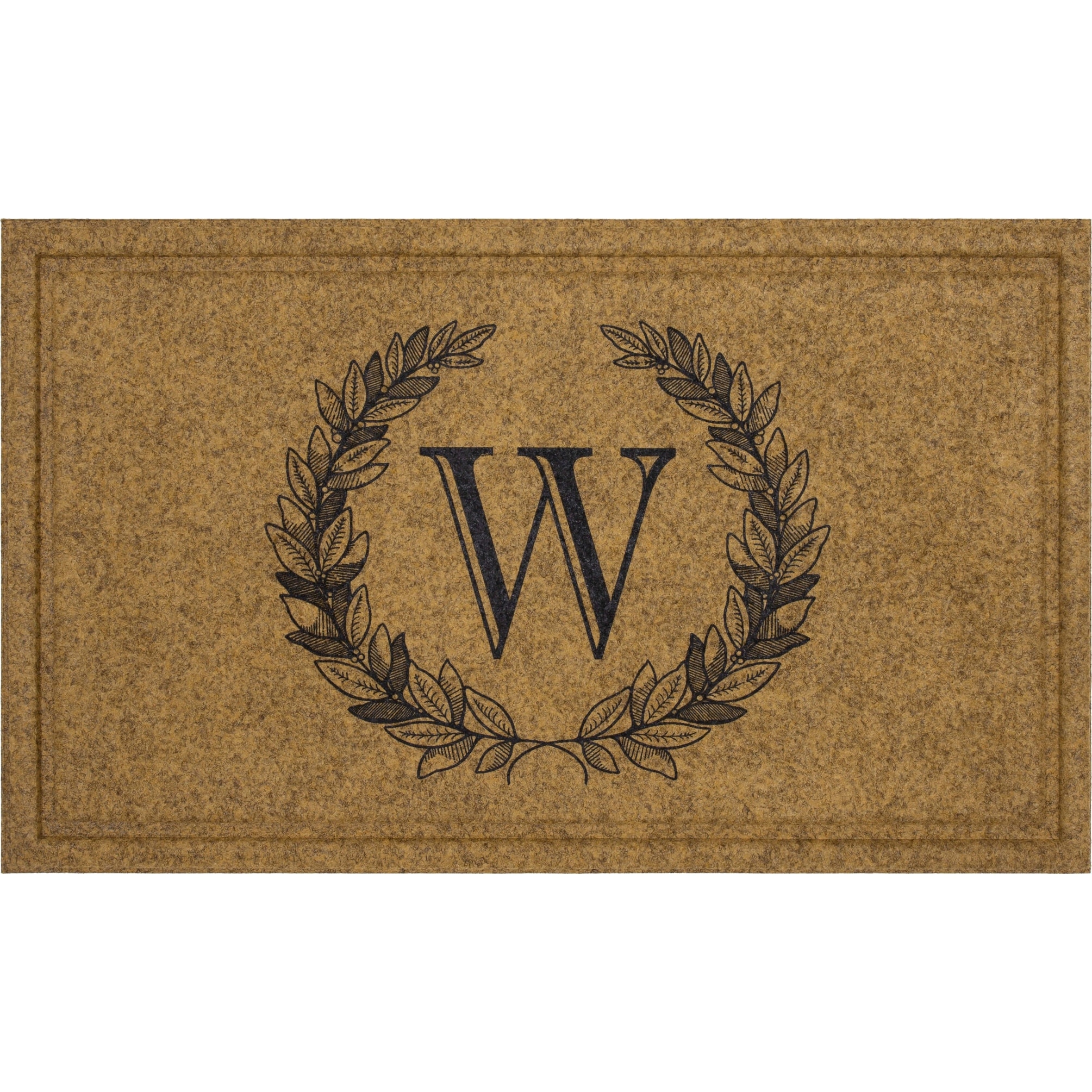 Mohawk Home Monogram Initial Faux Coir All Weather Recycled Rubber Door Mat