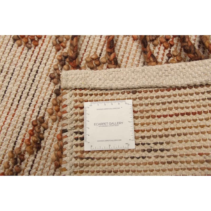 ECARPETGALLERY Braid weave Sienna Tan Wool Rug - 5'0 x 8'2