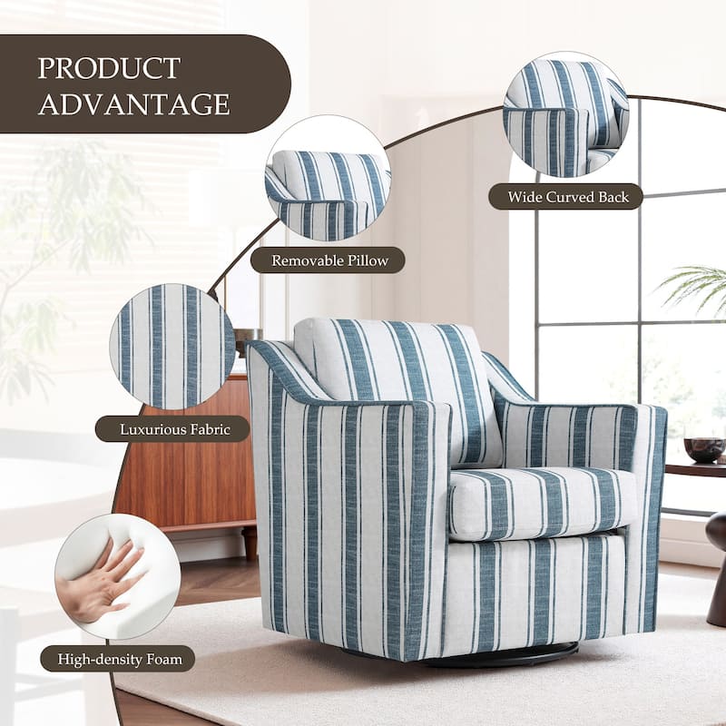 Modern Swivel Upholstered Armchair Accent chair Set of 2