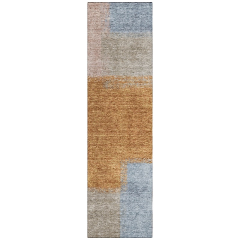 Machine Washable Indoor/ Outdoor Solid Contemporary Chantille Rug