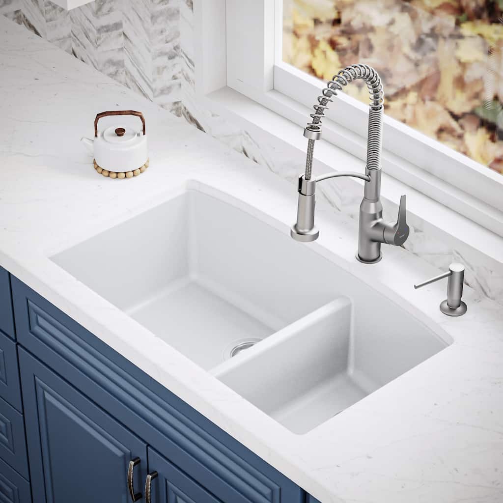 Karran Undermount Quartz Double Bowl Kitchen Sink