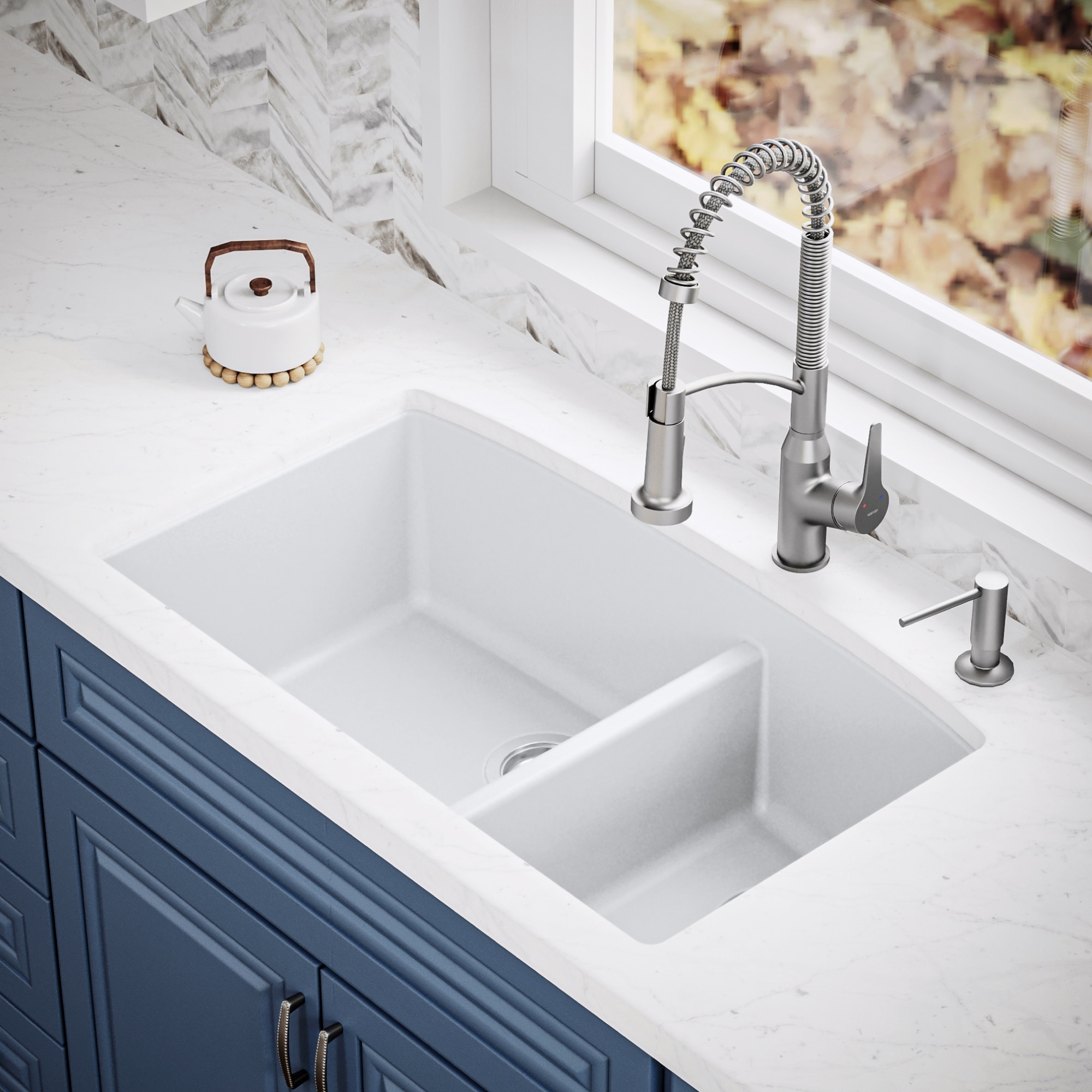Karran Undermount Quartz Double Bowl Kitchen Sink