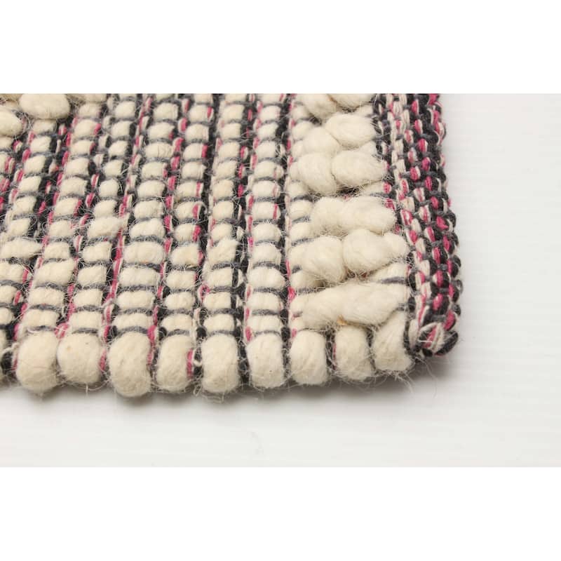 ECARPETGALLERY Braid weave Sienna Cream Wool Rug - 4'11 x 8'3