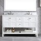 preview thumbnail 9 of 17, BATHLET 60 inch Double Sink White Bathroom Vanity with Open Shelf