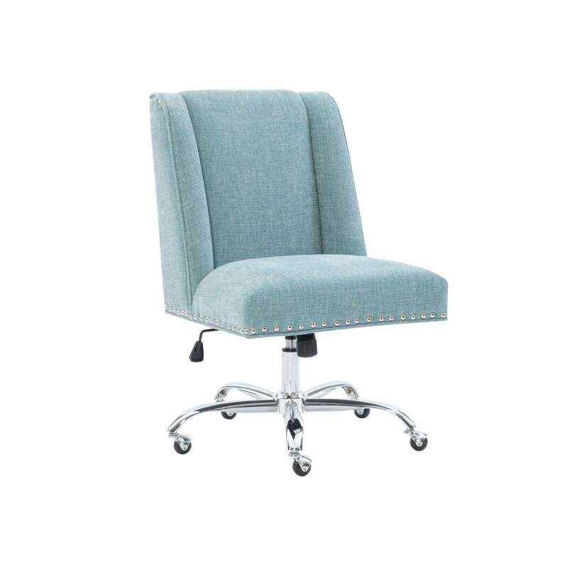 Solid Adjustable Office Chair - 41.5" - Aqua Blue and Silver