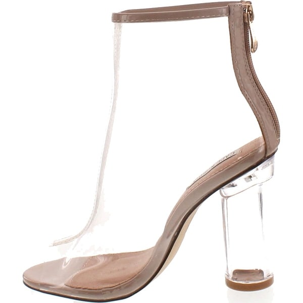open toe perspex heels
