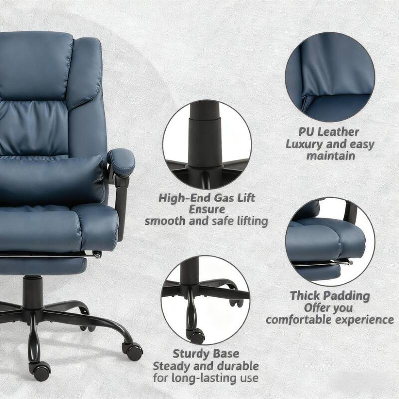 Office Chair, Ergonomic Executive Chair with Footrest, Luxe Comfort for Work & Relaxation