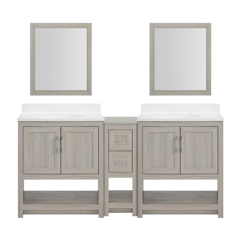Blakely Double Vanity with Mirror and 12-inch Cabinet
