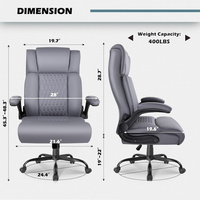 BOSSIN Executive Office Chair,Big and Tall Office Chair with Ergonomic,High Back,and Lumbar Support