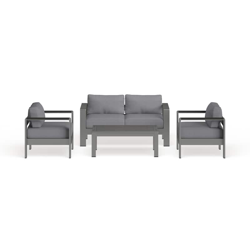 Shore 4-piece Outdoor Patio Aluminum Sectional Sofa Set